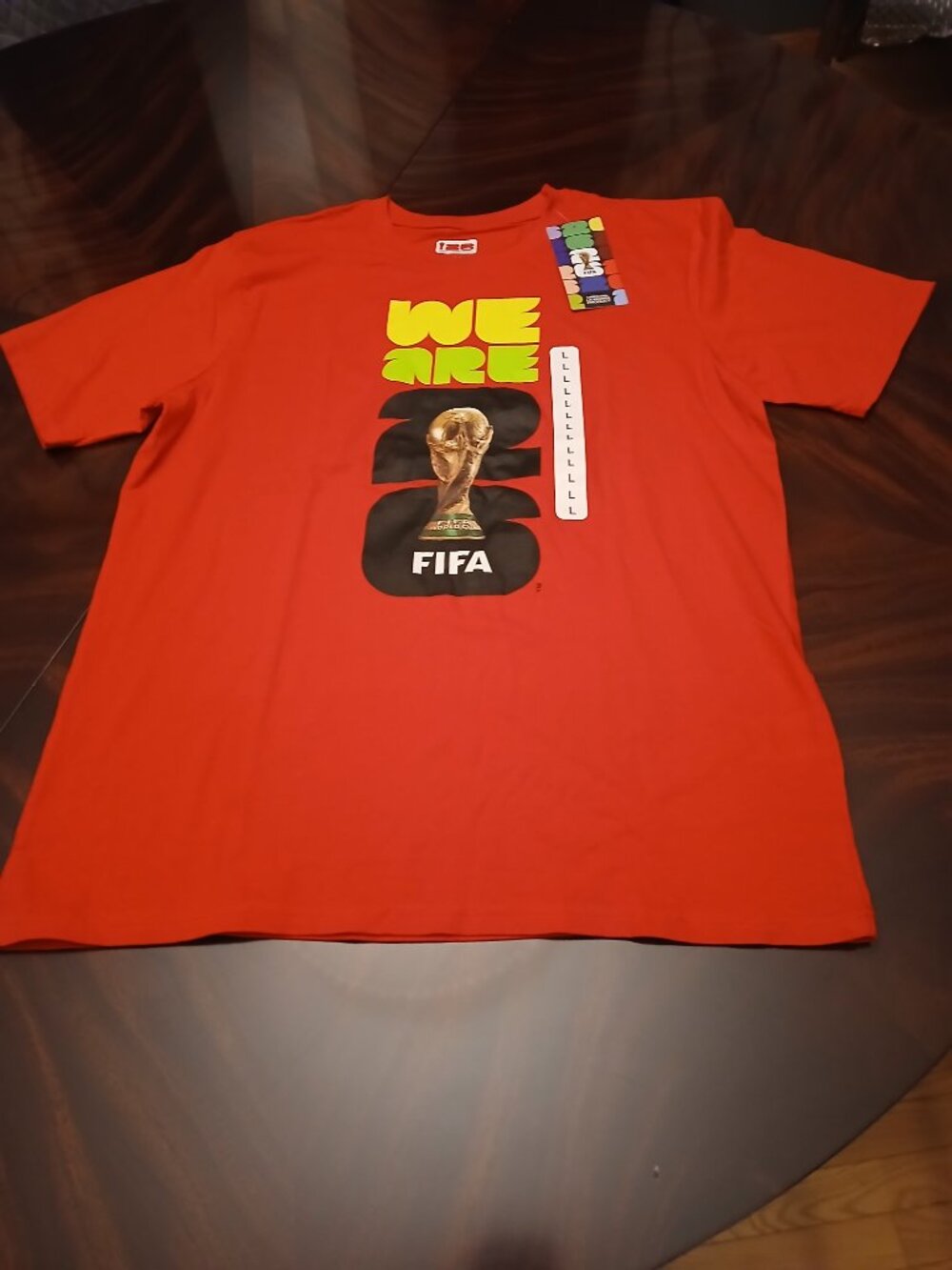FIFA World Cup Men's Trophy Red T-Shirt Official FIFA Licensed Product
